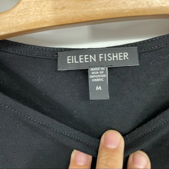 Eileen Fisher asymmetrical hem black tank med M - Picture 4 of 5